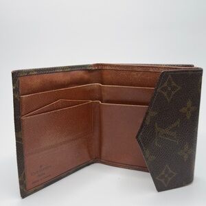 Vintage Louis Vuitton Unisex Double-Sided Brown Monogram Wallet w/Coin Pouch